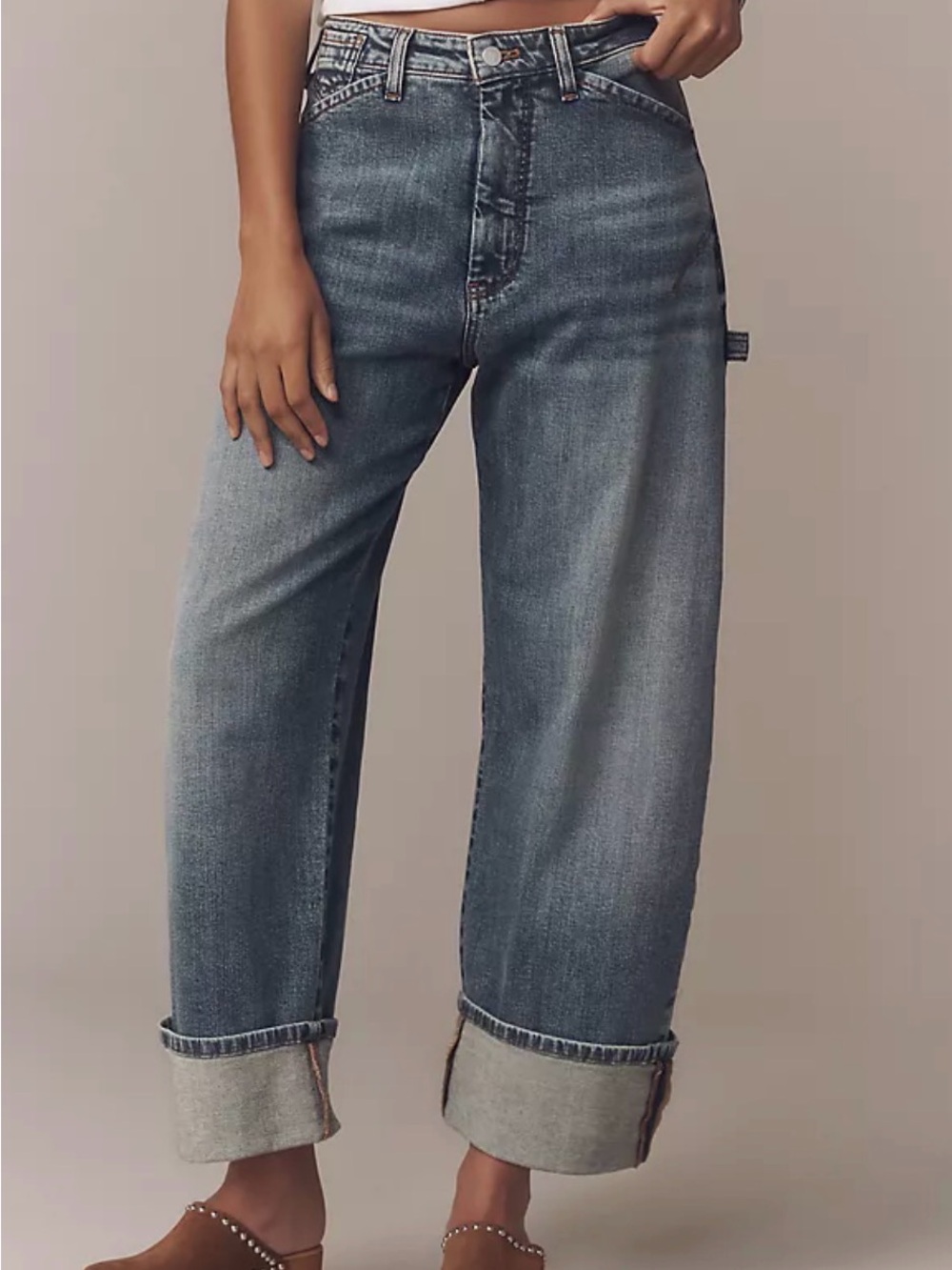 Kayden High Rise Carpenter Barrel Jeans by Pilcro (size 27P)